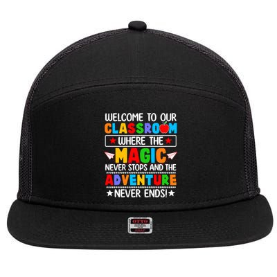 Wecome To Our School Gift Teacher Back To School 7 Panel Mesh Trucker Snapback Hat