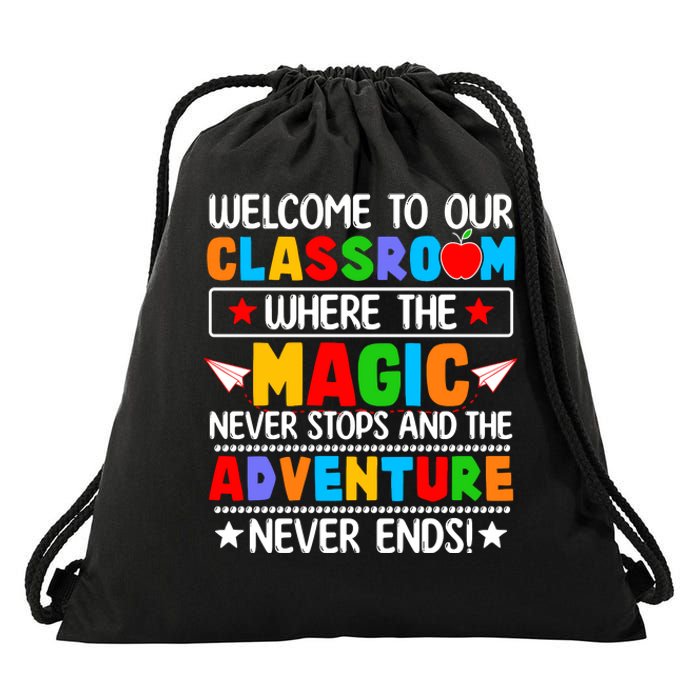 Wecome To Our School Gift Teacher Back To School Drawstring Bag