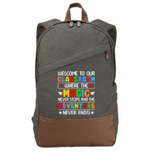 Wecome To Our School Gift Teacher Back To School Cotton Canvas Backpack