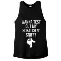 Wanna Test Out My Scratch N Sniff Funny Embarrassing Ladies PosiCharge Tri-Blend Wicking Tank