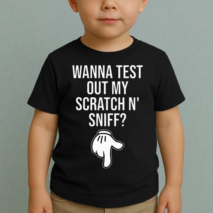 Wanna Test Out My Scratch N Sniff Funny Embarrassing Toddler T-Shirt
