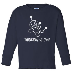 Womens Thinking Of You Funny Voodoo Doll Valentine's Day Joke Gifts Toddler Long Sleeve Shirt