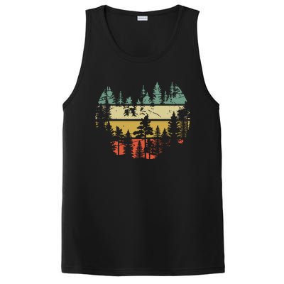 Wildlife Trees Outdoors Nature Retro Forest Sleeveless PosiCharge Competitor Tank