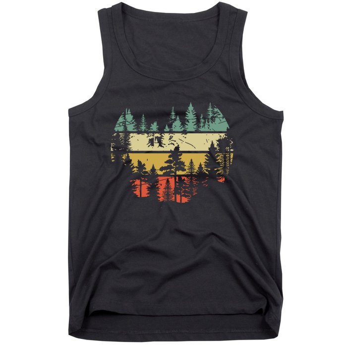 Wildlife Trees Outdoors Nature Retro Forest Sleeveless Tank Top