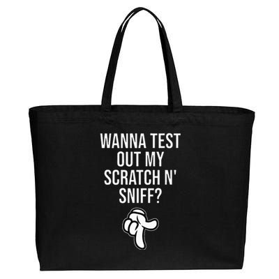 Wanna Test Out My Scratch N Sniff Cotton Canvas Jumbo Tote