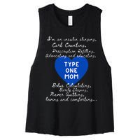 Wo Type One Mom Awareness Type 1 Diabetes Women's Racerback Cropped Tank