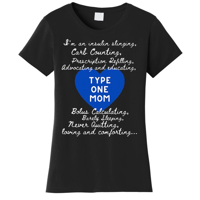 Wo Type One Mom Awareness Type 1 Diabetes Women's T-Shirt