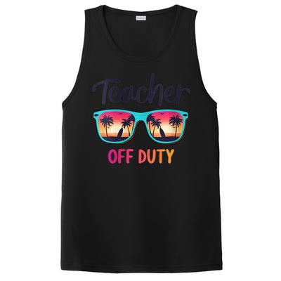 Womens Teacher Off Duty Happy Last Day Of School Teacher Summer PosiCharge Competitor Tank