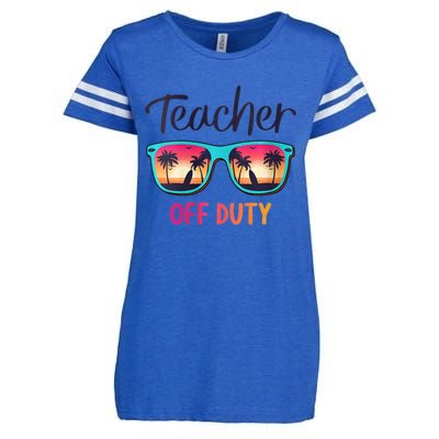 Womens Teacher Off Duty Happy Last Day Of School Teacher Summer Enza Ladies Jersey Football T-Shirt