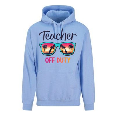 Womens Teacher Off Duty Happy Last Day Of School Teacher Summer Unisex Surf Hoodie