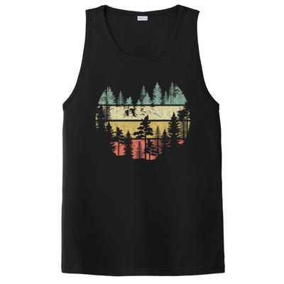 Wildlife Trees Outdoors Nature Retro Forest Sleeveless Mountain Wildlife Nature PosiCharge Competitor Tank