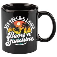 Wo The Only Bs I Need Is Beers And Sunshine Retro Beach Cool Gift 11oz C Handle Ceramic Mug