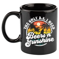 Wo The Only Bs I Need Is Beers And Sunshine Retro Beach Cool Gift 11oz C Handle Ceramic Mug