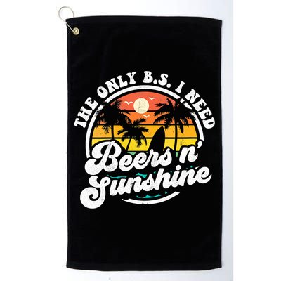 Wo The Only Bs I Need Is Beers And Sunshine Retro Beach Cool Gift Golf Towel
