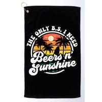 Wo The Only Bs I Need Is Beers And Sunshine Retro Beach Cool Gift Golf Towel