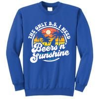Wo The Only Bs I Need Is Beers And Sunshine Retro Beach Cool Gift Sweatshirt