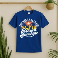 Wo The Only Bs I Need Is Beers And Sunshine Retro Beach Cool Gift T-Shirt