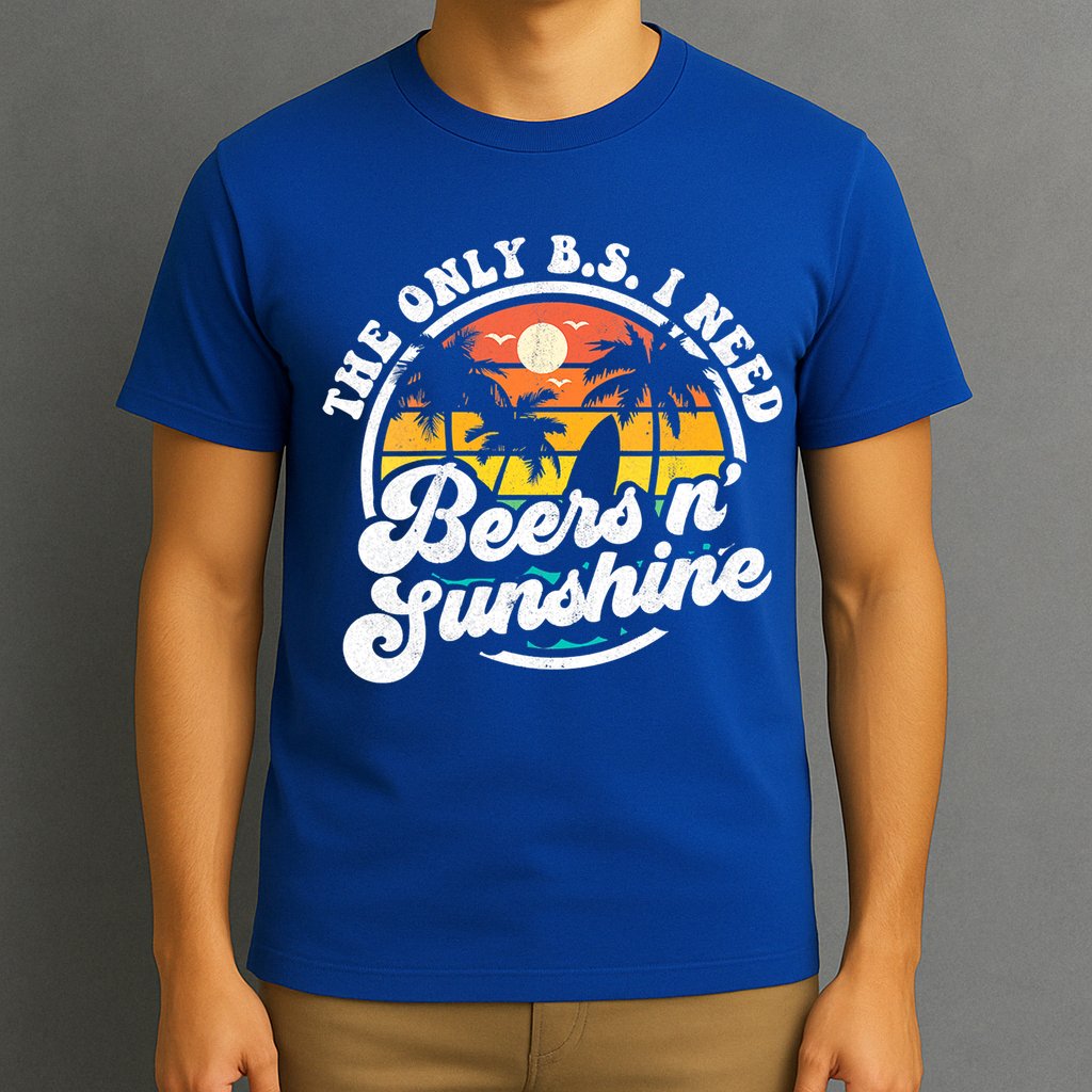 Wo The Only Bs I Need Is Beers And Sunshine Retro Beach Cool Gift T-Shirt
