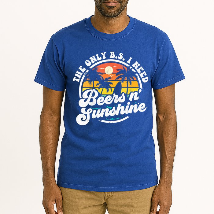 Wo The Only Bs I Need Is Beers And Sunshine Retro Beach Cool Gift Tall T-Shirt