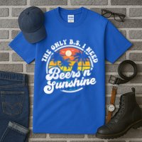 Wo The Only Bs I Need Is Beers And Sunshine Retro Beach Cool Gift Tall T-Shirt