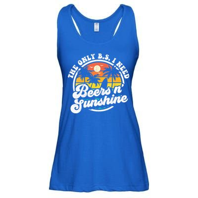 Wo The Only Bs I Need Is Beers And Sunshine Retro Beach Cool Gift Ladies Essential Flowy Tank