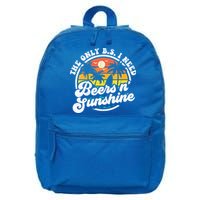 Wo The Only Bs I Need Is Beers And Sunshine Retro Beach Cool Gift 16 in Basic Backpack