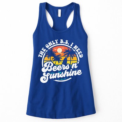 Wo The Only Bs I Need Is Beers And Sunshine Retro Beach Cool Gift Womens Tank Top