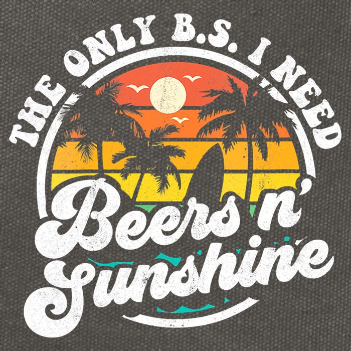 Wo The Only Bs I Need Is Beers And Sunshine Retro Beach Cool Gift Cotton Canvas Backpack