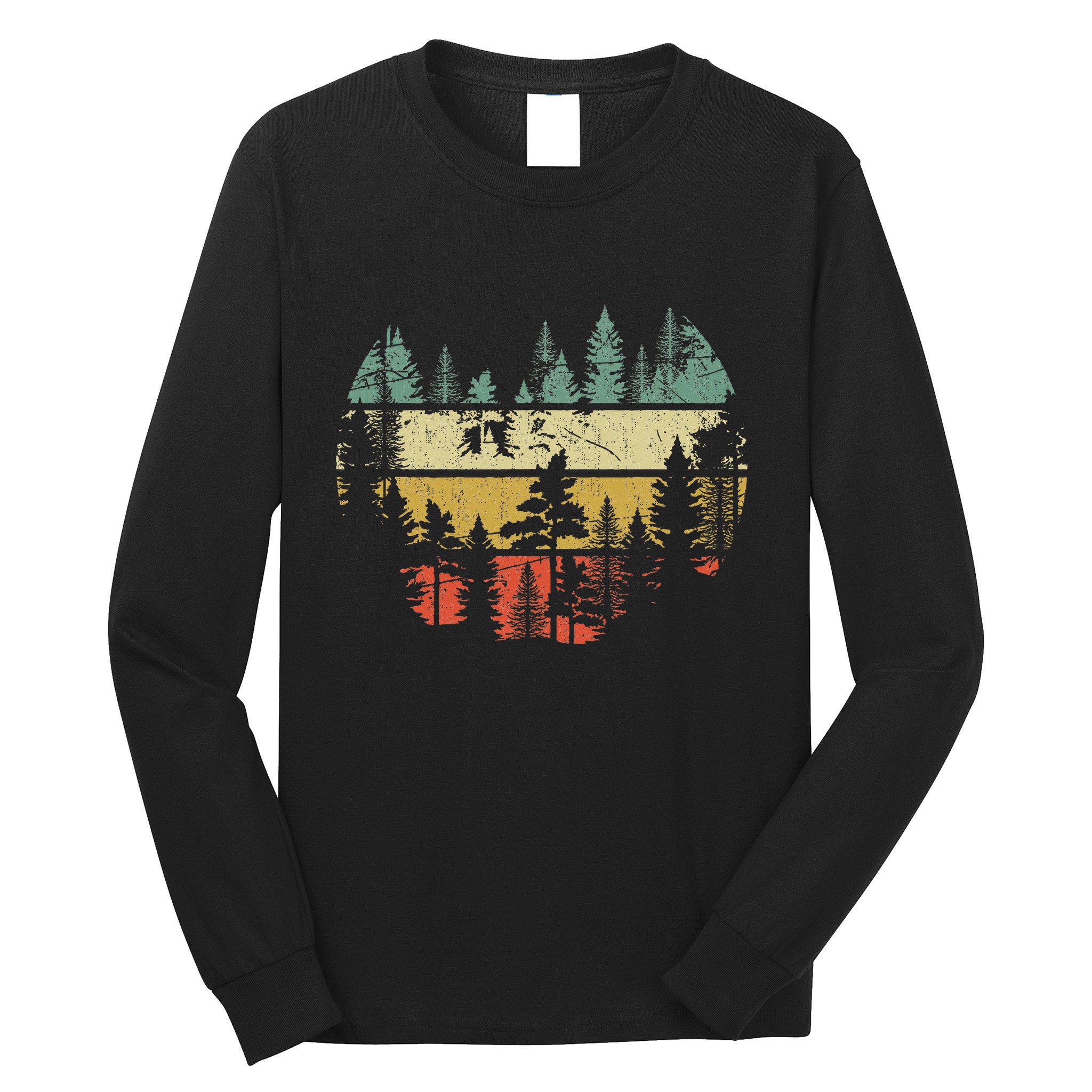 Wildlife Trees Outdoors Nature Retro Forest Sleeveless Long Sleeve Shirt