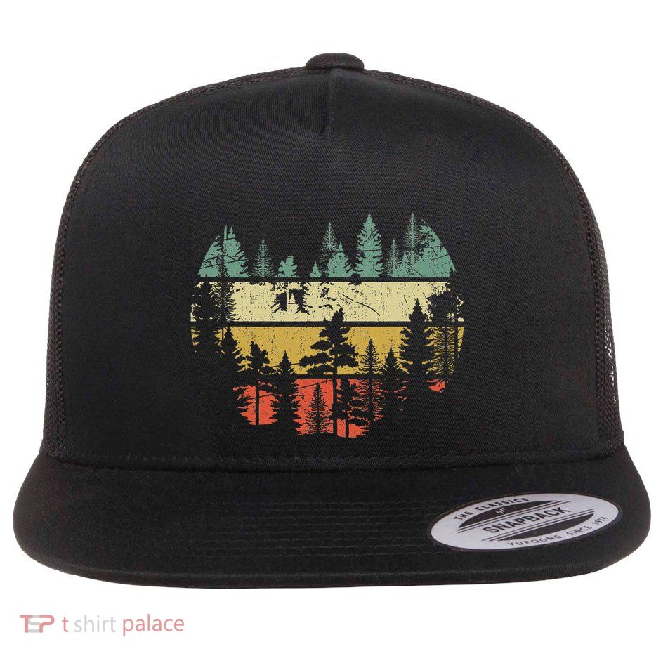 Wildlife Trees Outdoors Nature Retro Forest Sleeveless Flatbill Hat