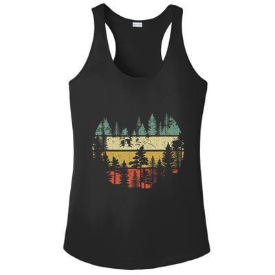 Wildlife Trees Outdoors Nature Retro Forest Sleeveless Ladies PosiCharge Competitor Racerback Tank