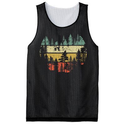 Wildlife Trees Outdoors Nature Retro Forest Sleeveless Mesh Reversible Basketball Jersey Tank