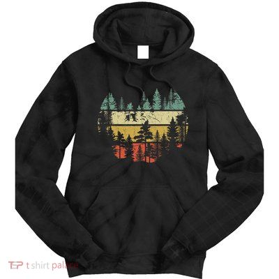 Wildlife Trees Outdoors Nature Retro Forest Sleeveless Tie Dye Hoodie