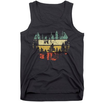 Wildlife Trees Outdoors Nature Retro Forest Sleeveless Tank Top