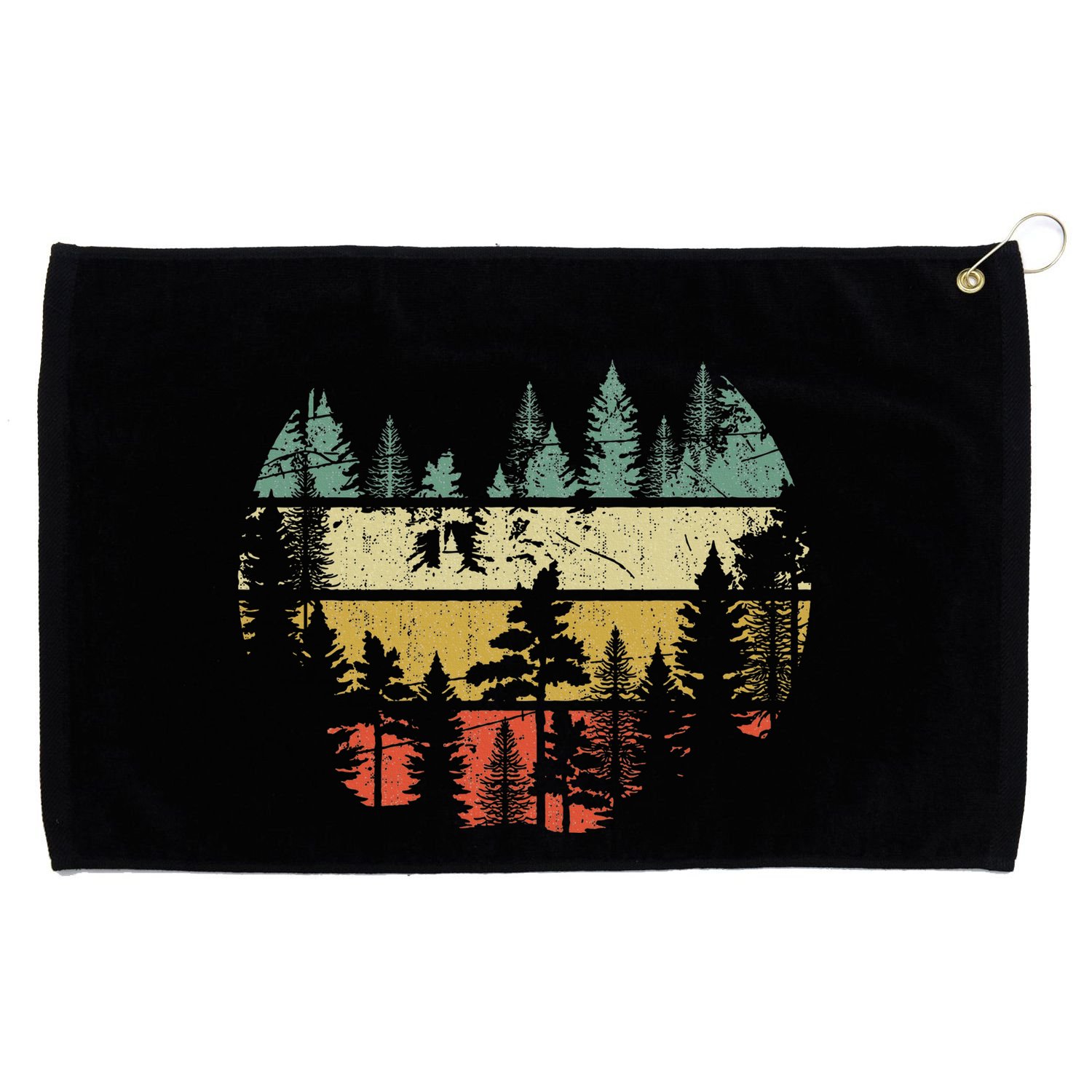 Wildlife Trees Outdoors Nature Retro Forest Sleeveless Grommeted Golf Towel