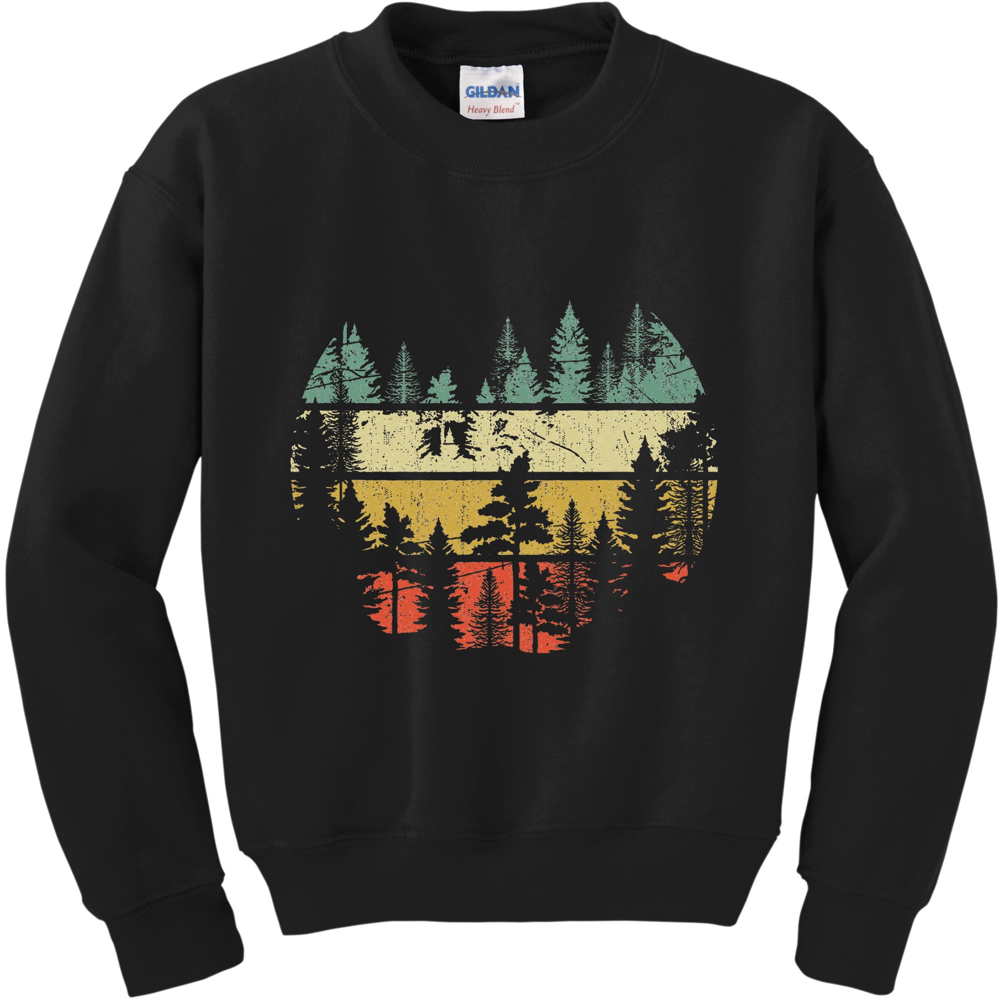 Wildlife Trees Outdoors Nature Retro Forest Sleeveless Kids Sweatshirt