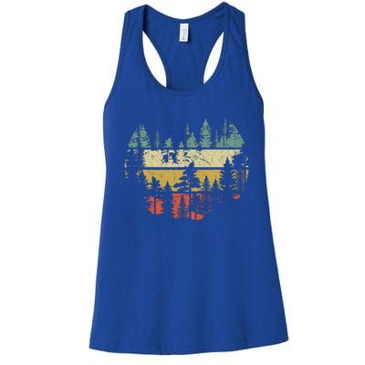 Wildlife Trees Outdoors Nature Retro Forest Sleeveless Women's Racerback Tank