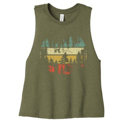 Wildlife Trees Outdoors Nature Retro Forest Sleeveless Women's Racerback Cropped Tank