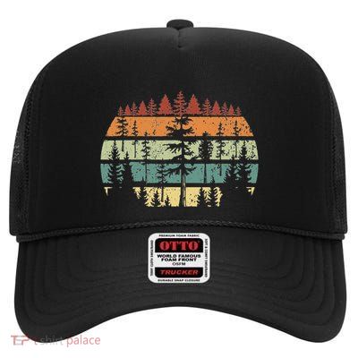Wildlife Trees Outdoors Nature Forest High Crown Mesh Back Trucker Hat