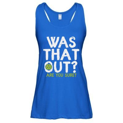 Was That Out Are You Sure Pickleball Gift Ladies Essential Flowy Tank