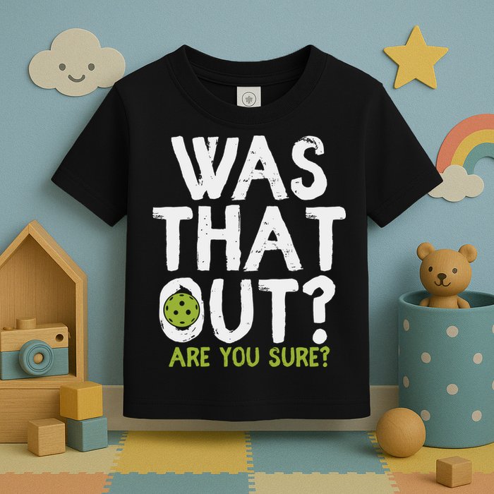 Was That Out Pickleball Pickle Ball Player Toddler T-Shirt
