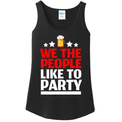 We The People Like To Party 4th Of July Beer Drinking Ladies Essential Tank