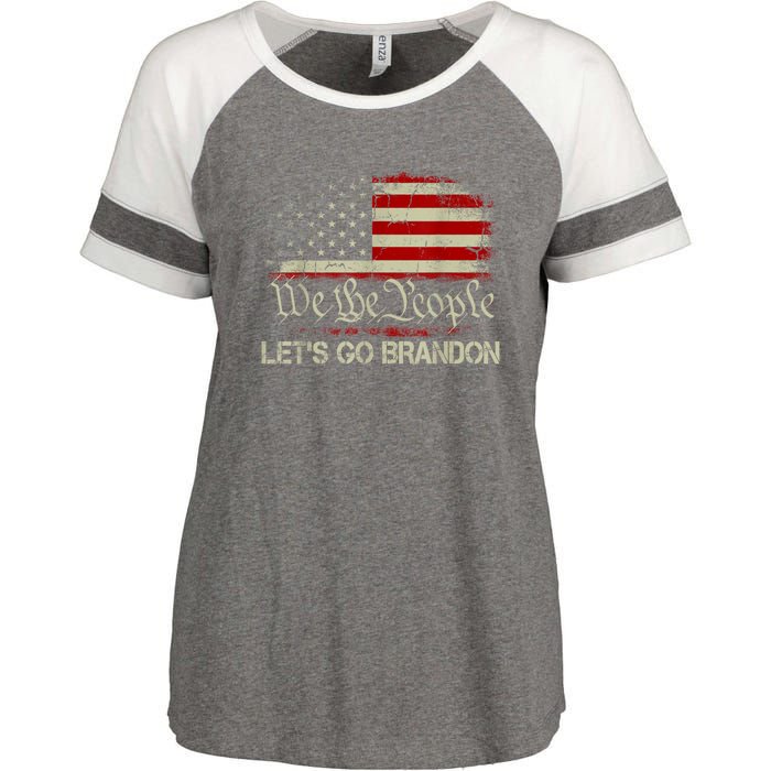 We The People Let's Go Brandon Enza Ladies Jersey Colorblock Tee