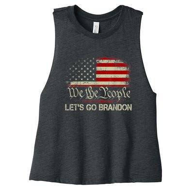 We The People Let's Go Brandon Women's Racerback Cropped Tank