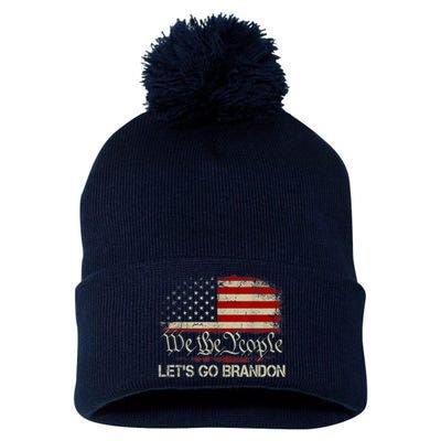 We The People Let's Go Brandon Pom Pom 12in Knit Beanie