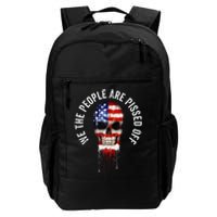 We The People Are Pissed Off Vintage USA America Skull Flag Daily Commute Backpack