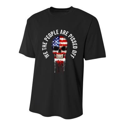 We The People Are Pissed Off Vintage USA America Skull Flag Youth Performance Sprint T-Shirt