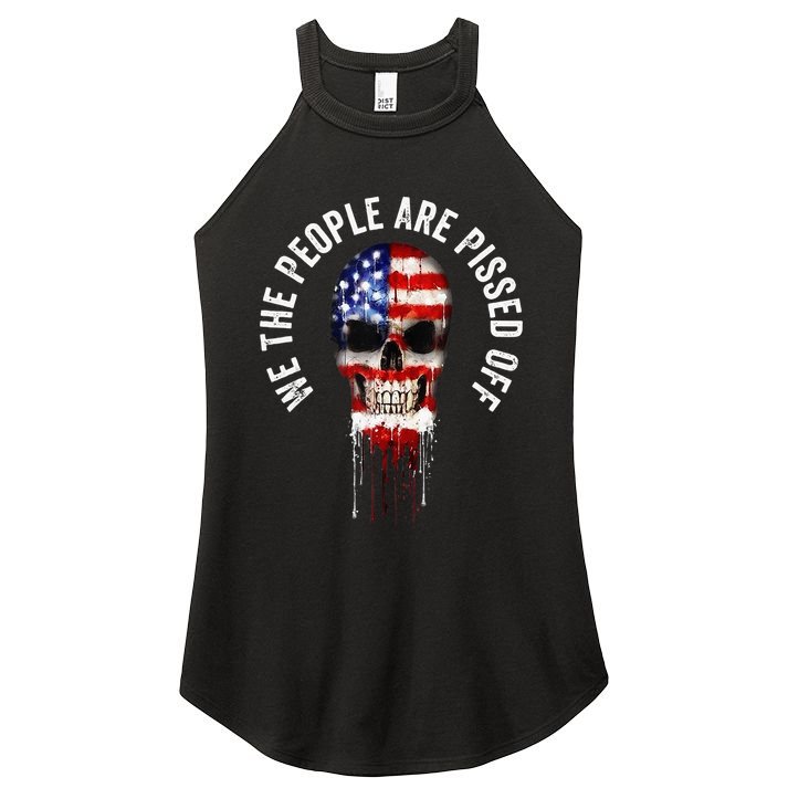 We The People Are Pissed Off Vintage USA America Skull Flag Women's Perfect Tri Rocker Tank
