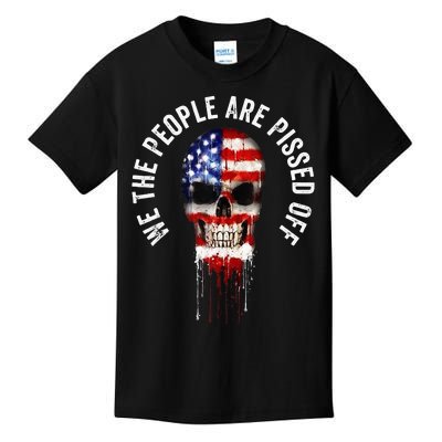 We The People Are Pissed Off Vintage USA America Skull Flag Kids T-Shirt