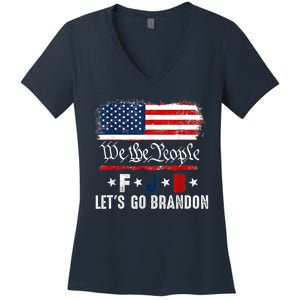 We The People, Let’s Go, Brandon Conservative Anti Liberal Women's V-Neck T-Shirt